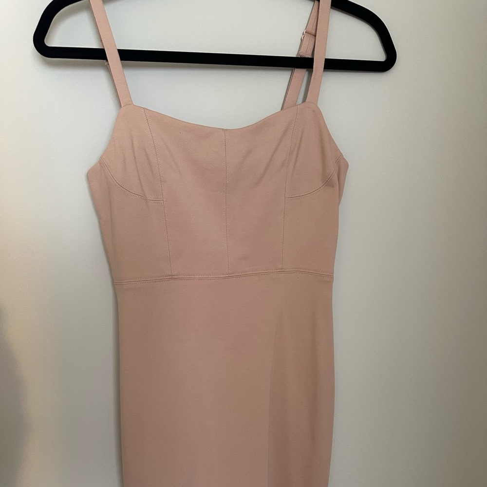 Light pink, stretchy cotton mini dress from Babaton (Aritzia)!